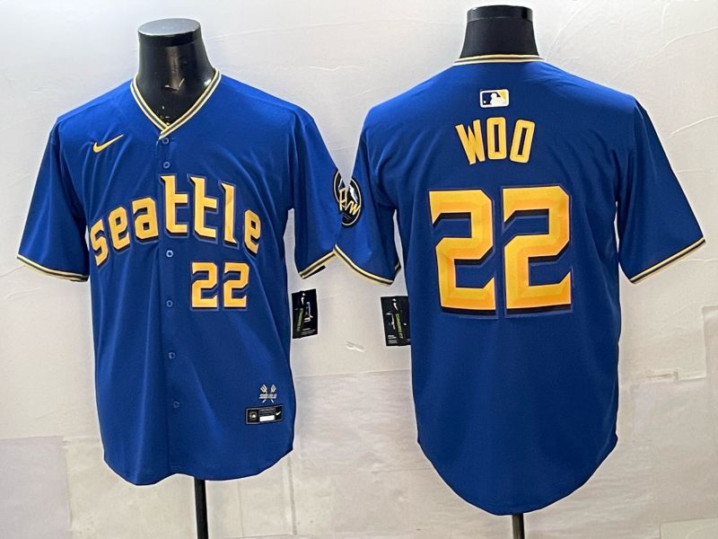 Men 2026 Seattle Mariners #22 Woo Blue City Edition Nike MLB Jersey 01